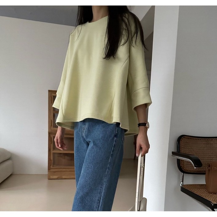 데일리 7부 팝콘 훌티셔츠 데일리 7부 팝콘 훌티셔츠
