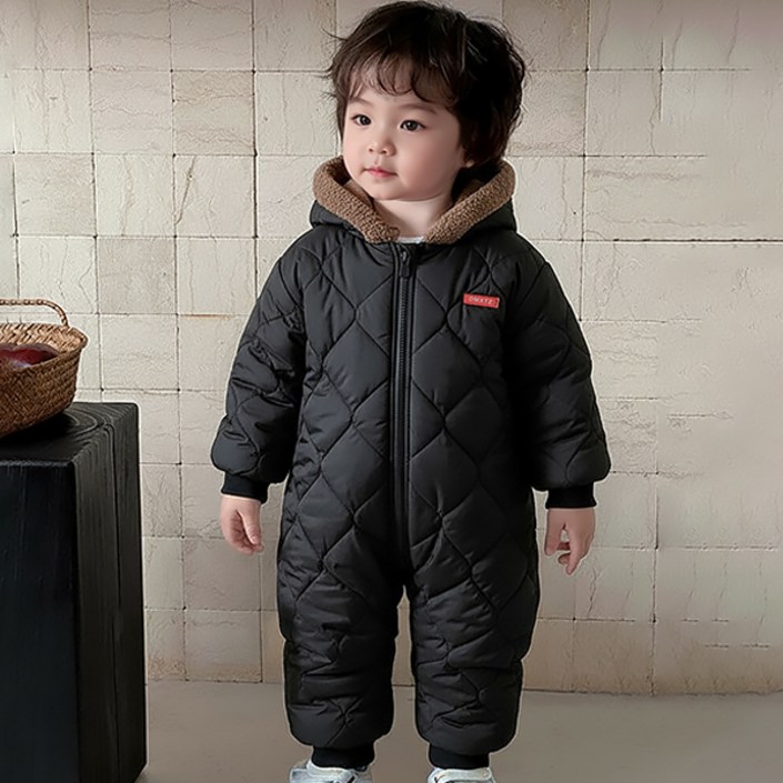 몽실이 퍼안감 패딩 방한우주복 아기 아동 겨울 귀달이 외출복 점프슈트 아우터