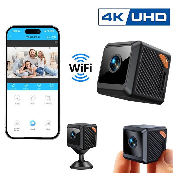 EMITAIM 4K 스마트 가정용 cctv 고화질 카메라 홈캠 실내용 실시간 모니터링 회전형 wifi 애완동물 cctv