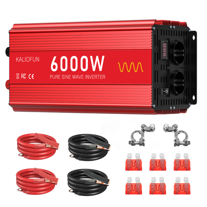 KALIOFUN 순수 정현파 인버터 220V 60HZ 태양광 캠핑용 KC인증, 1개