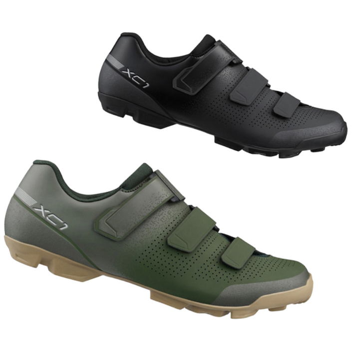 시마노 SHXC102 자전거 클릿 슈즈 남성용SPD MTB 클리트 호환 인문용 자전거용 신발SHXC1 블랙 올리브, EU 42,  올리브 