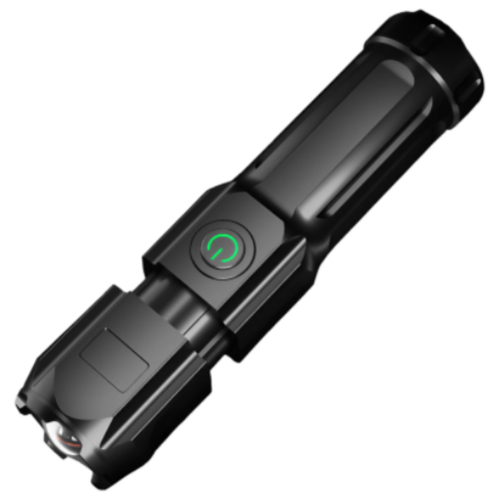 골드앤우드 초경량 다기능 괴물 밝기 휴대용 LED 충전식 써치 줌 라이트 후레쉬 손전등, 1개