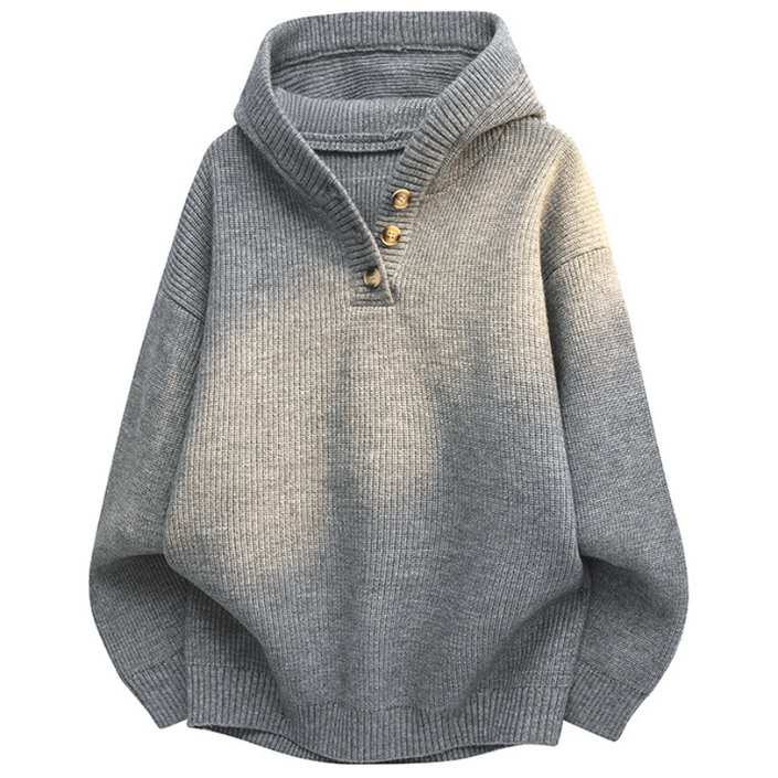 COSYEVNO 남성 니트 겨울 캐주얼 컴포트 후드 날씬해 보이는 긴팔 상의 BCXzzs5