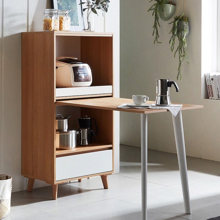 동서가구 쿠키 600 식탁 수납 렌지대 밥솥 선반 DF636674