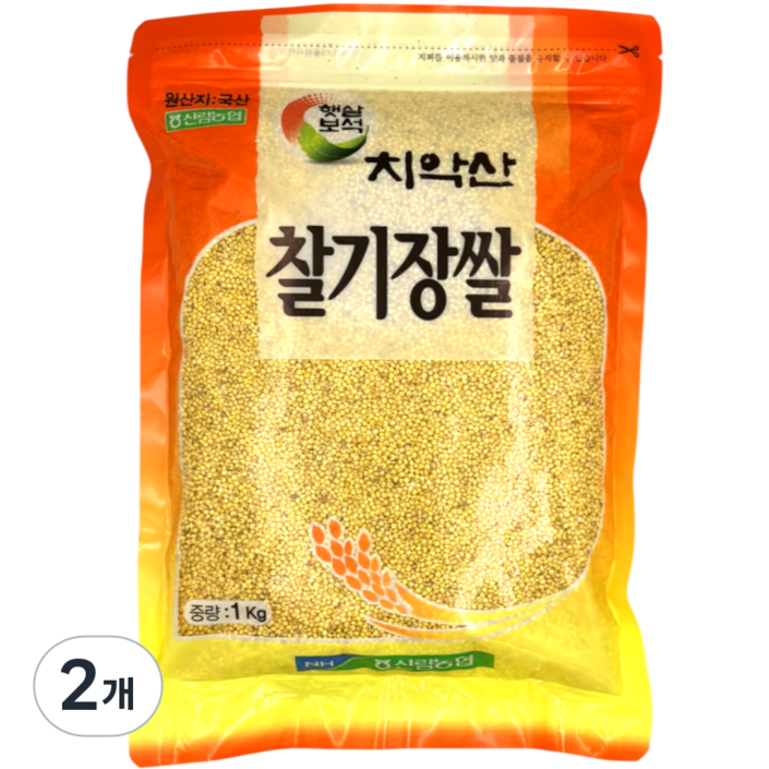 농협 25년산 햇곡 치악산 국산 찰기장, 2개, 1kg