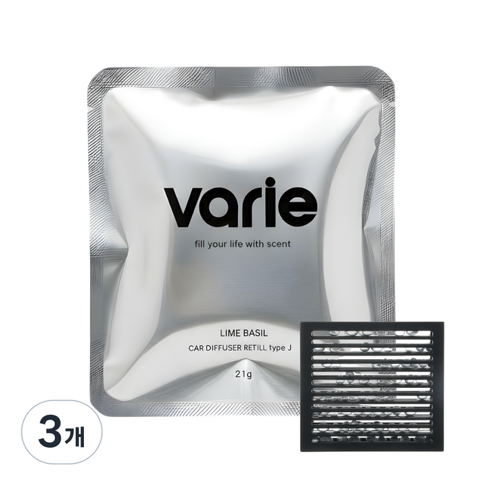 바리에 차량용 방향제 리필 라임바질, 피오니앤블러쉬 조말론 케이스 호환 가능, 라임바질, 3개