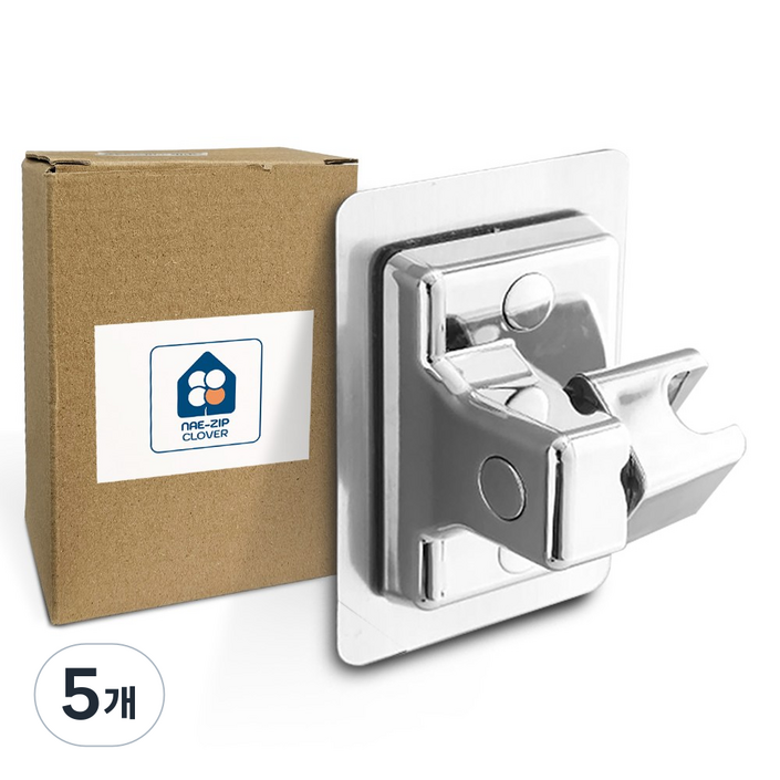 초강력 접착식 샤워기 거치대 고급형, 5개, 고급형 실버