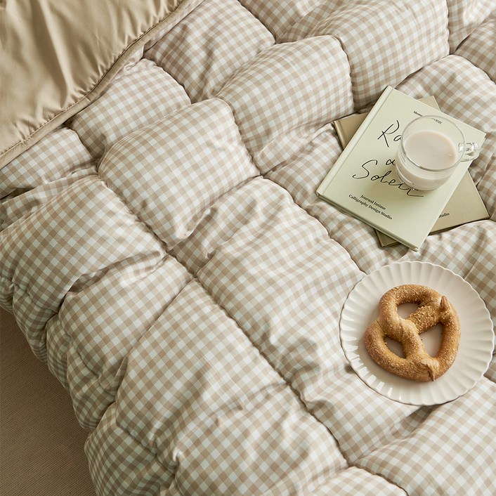 쁘리엘르 데일리체크 항균 워싱 차렵침구 단품