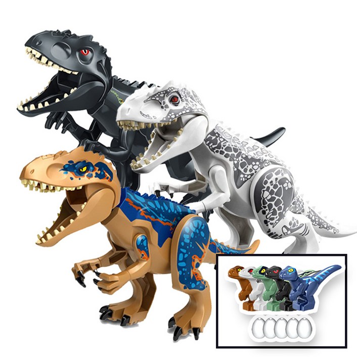 빅사이즈 공룡 인도미누스렉스 3종 호환블록 브릭미니피규어 수집장식전시용 키덜트아이템, 1개, INDO04. 인도미누스렉스 3종 세트로켓