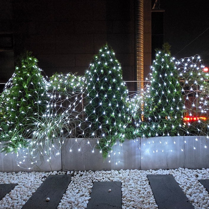 크리스마스 LED 24V 그물전구 160구 잔디 나무 캠핑 줄조명 야외 벽 트리 1분설치, 백색, 5개