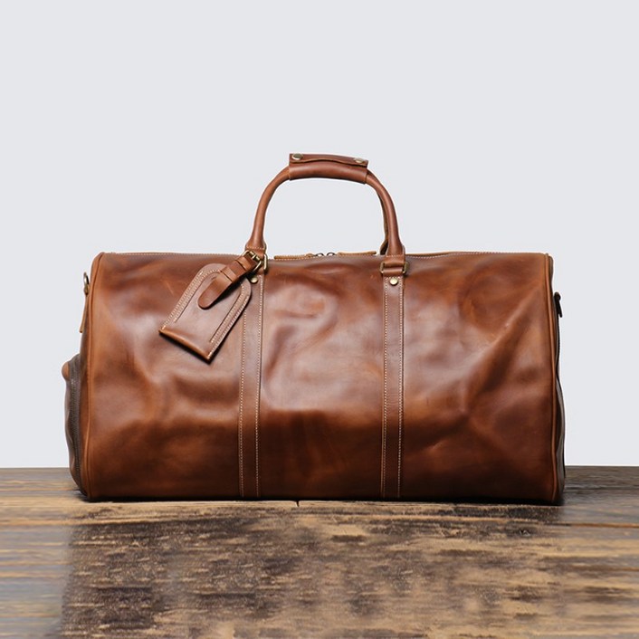LOHA 빈티지 소가죽 보스턴백 대용량 여행가방 3183