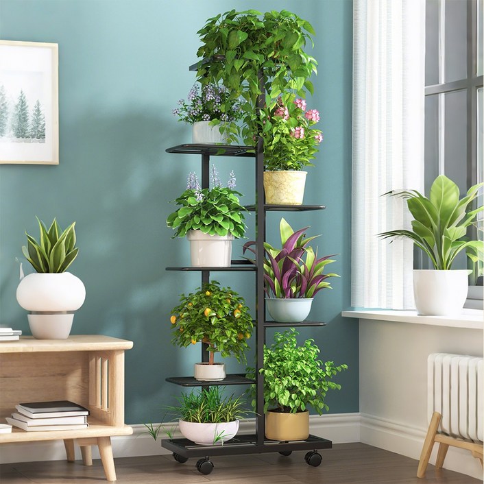 호밍사이  거실화분정리대 현대풍 화분진열대 움직이는 베란  화분 정리대