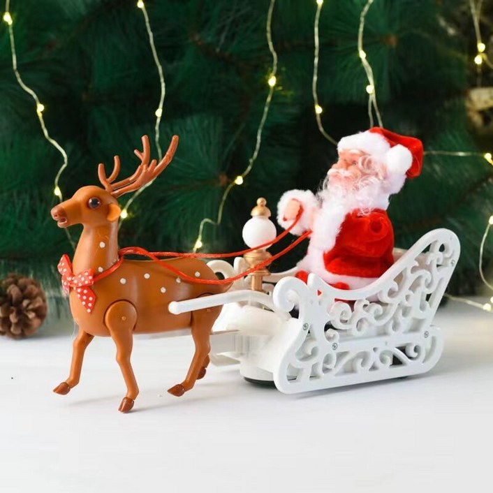 크리스마스 춤추는 산타 인형 줄타는 장식 소품 전기 등반 구슬 사리
