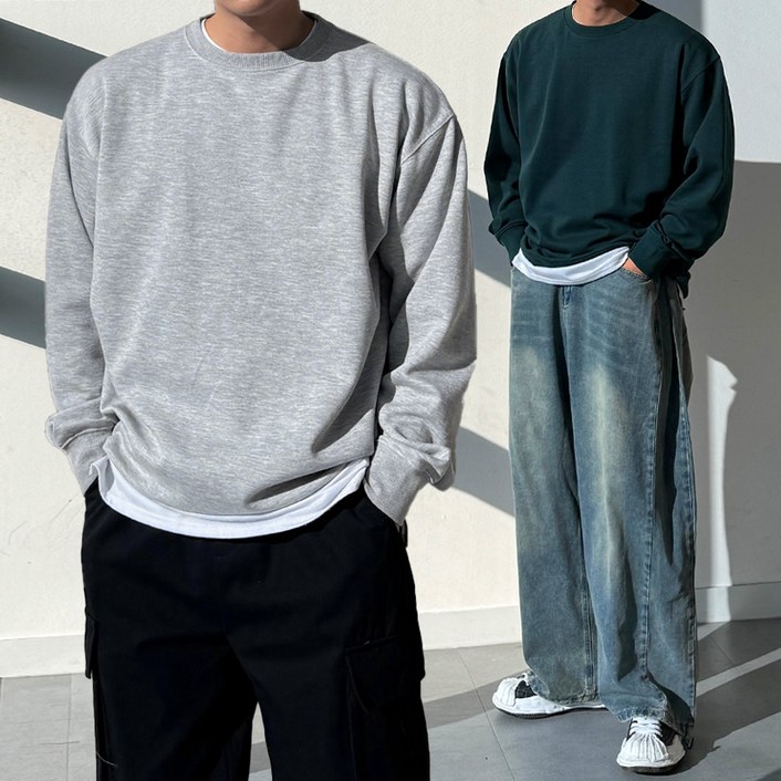 남자 남성 고퀄리티 특양 면 좋은 원단 오버 루즈핏 맨투맨