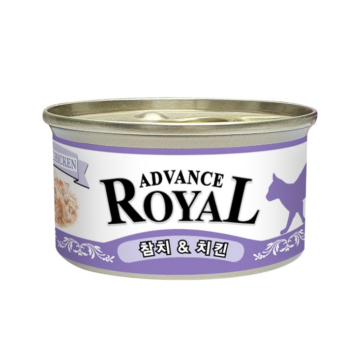 로얄 어드밴스 캔 1box X 24개입 고양이 캔 간식 통조림, 85g, 어드밴스로얄 참치치킨, 24개
