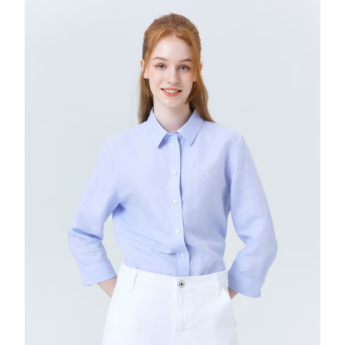 헤지스  린넨혼방 7부소매 셔츠