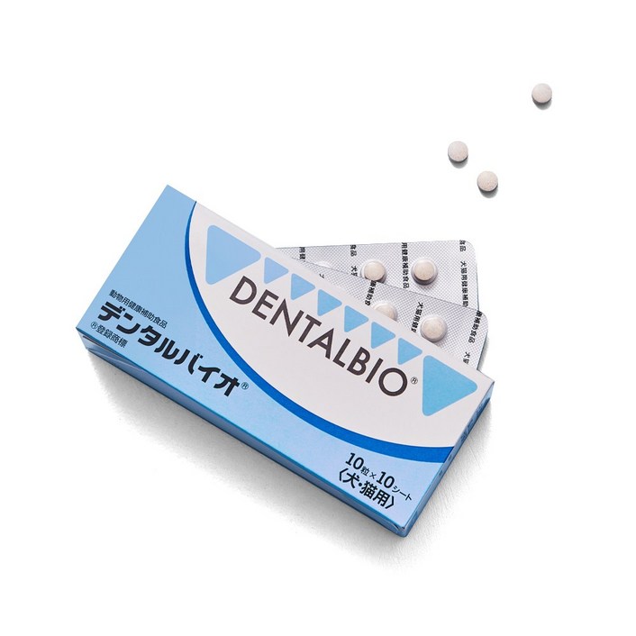 교리츠 덴탈바이오[고양이,강아지 구강케어100정] 구취개선 치석 플라그억제 구내염 치은염 잇몸염증관리  교리츠제약직수입