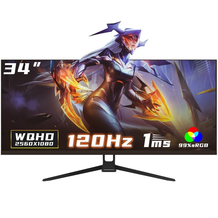 34인치 울트라와이드 커브드 게이밍 모니터 165Hz UWQHD 4k, 27인치 모니터 200Hz FHD, 커브드 컴퓨터 화면, Gawfolk 특가 할인중