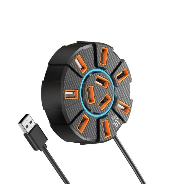 USB 도킹 스테이션 10 포트 USB 2.0 허브 확장 도크 데이터 전송 확장기 USB 확장기 키보드 USB 확장기