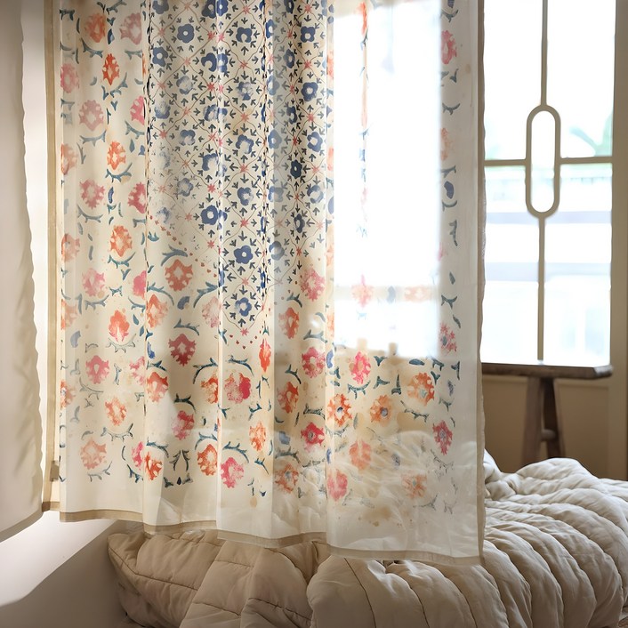 아이즐 빈티지 쉬폰 가리개커튼