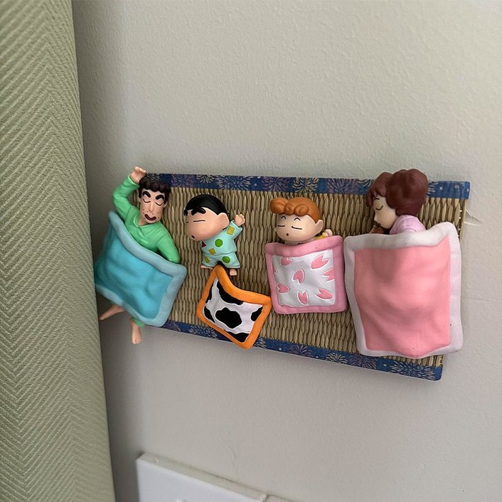 벽 스티커 만화 귀여운 가정 장식 잠자는 인형 장식품 벽장식 소품 모형 꾸미기 감성 짱구가족