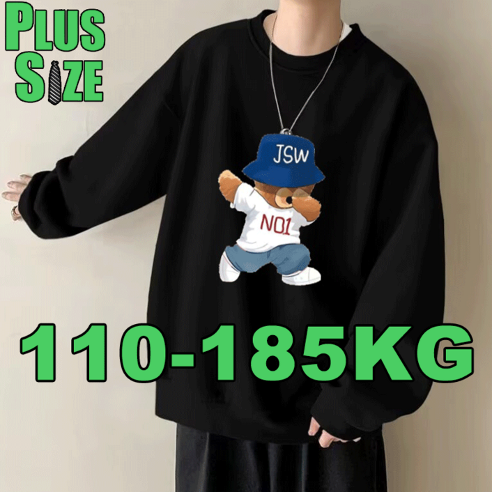 빅사이즈 남자오버핏맨투맨 4XL 5XL 6XL 7XL 남자맨투맨 빅사이즈 남자맨투 맨긴팔티 110185KG 티셔츠 남성 가을 겨울옷