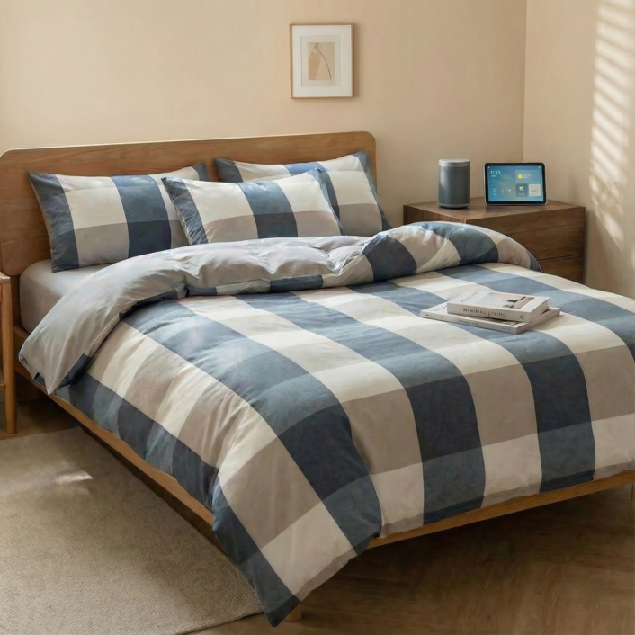 모던 체크 패턴 이불커버