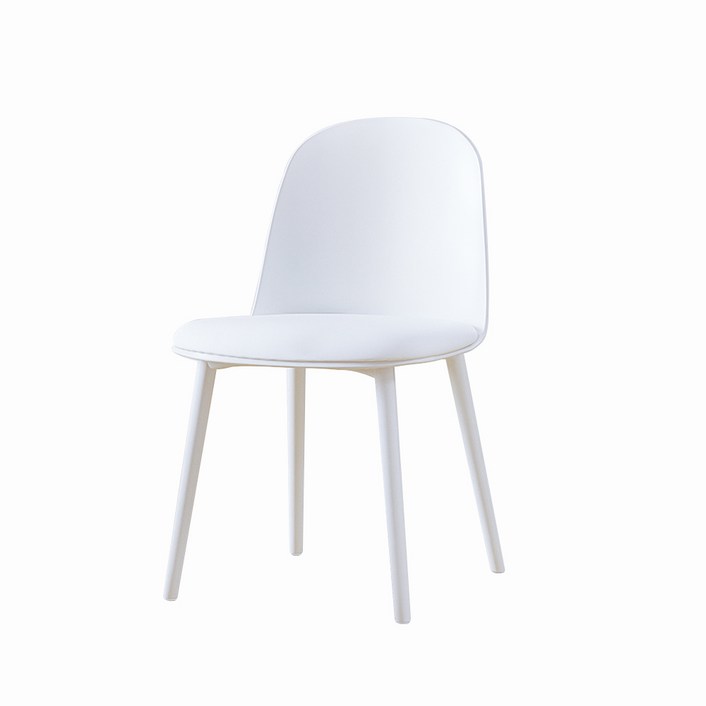 카페 인테리어 디자인 사출 플라스틱 식탁 의자, 2개, 화이트