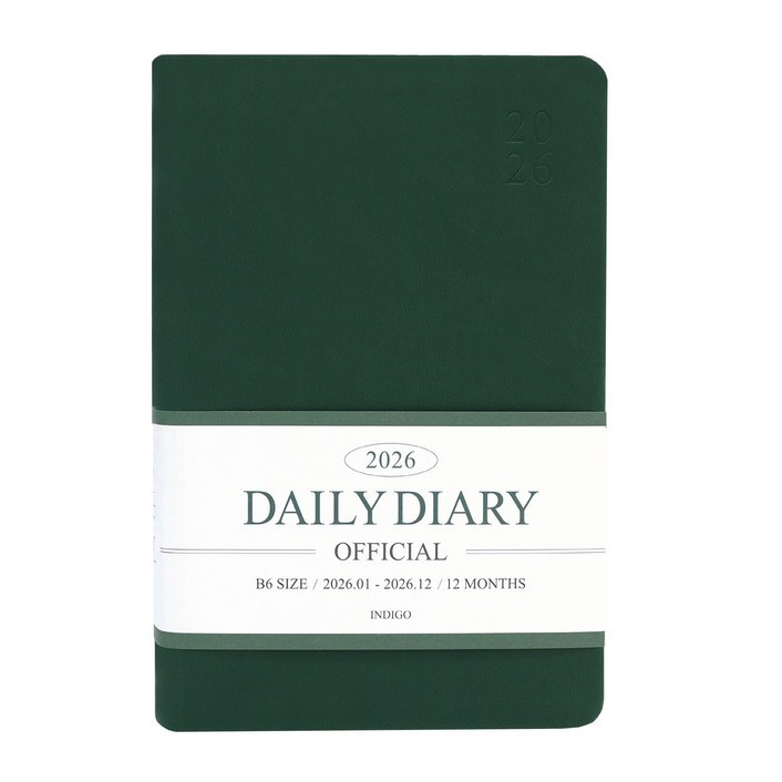 인디고 2026 오피셜 B6 데일리 다이어리(날짜형 32절 일간), 그린