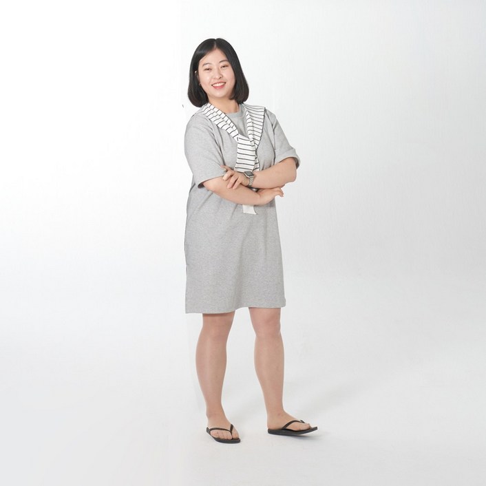 워나샵 국내제작 톰즈 라운드 반팔원피스 긴팔원피스 중 선택 숏(5부) 롱(7부) 44~77 사이즈