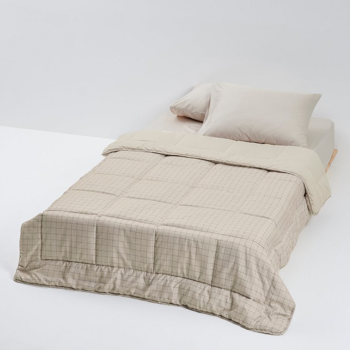 [JAJU/자주] 그리드 피치스킨 차렵이불_SS_베이지