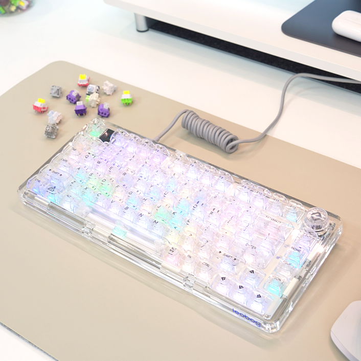 레오보그 아크릴 한글각인 유무선 블루투스 텐키리스 기계식 키보드 크리스탈축