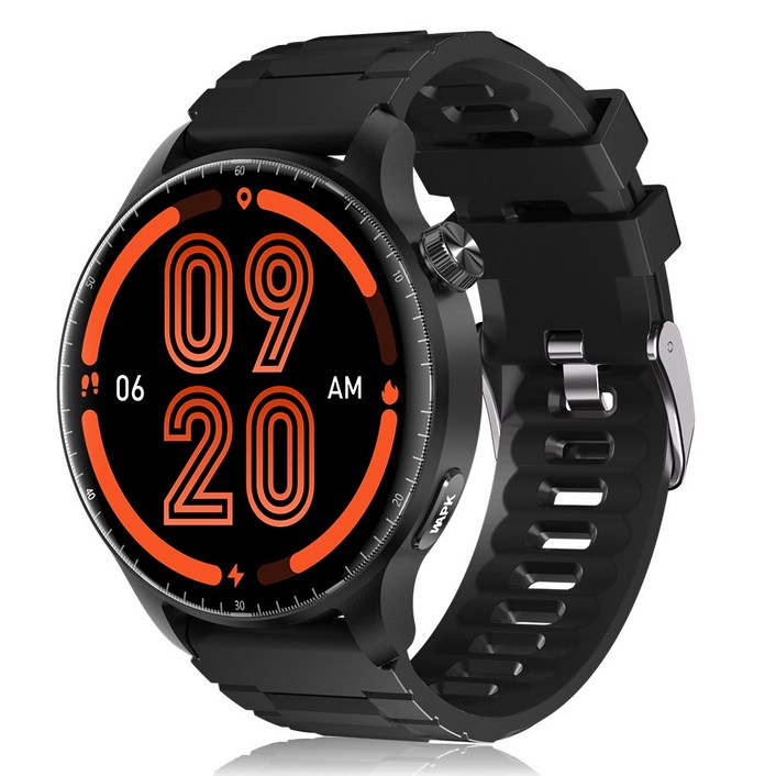 와피크 AI운동인식 블루투스 통화가능 스마트워치 ST50 1.52인치 AMOLED 대화면 한글판, GPS  블루투스, 3.8cm, 블랙