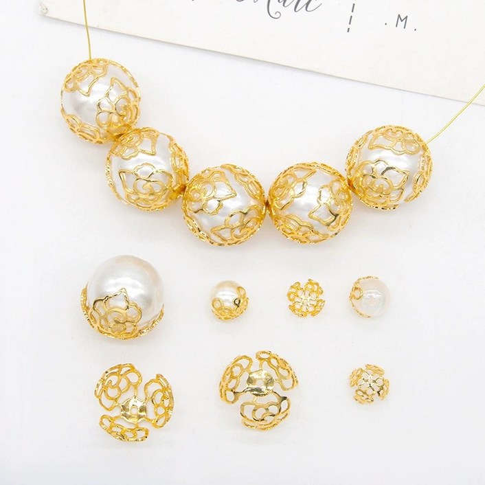 HDPEARL 플라워 비즈캡 3pcs 12mm 16mm 비즈 꽃 홀더