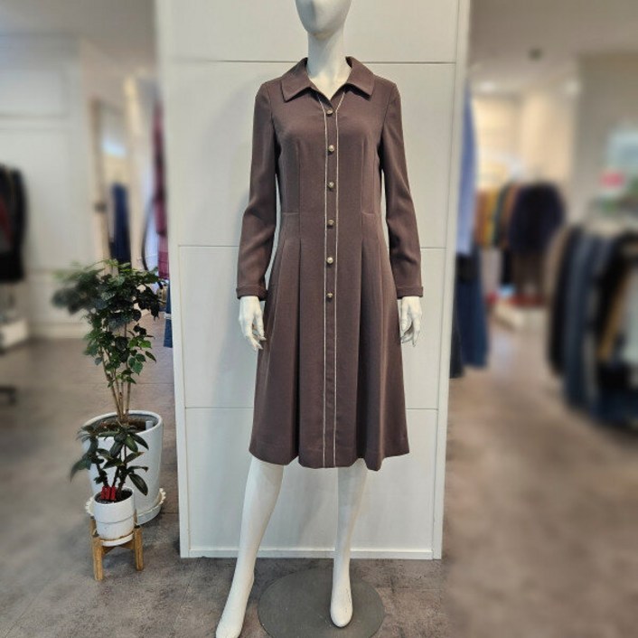 프렐린 반오픈카라 미디 원피스 RJO243011_BP