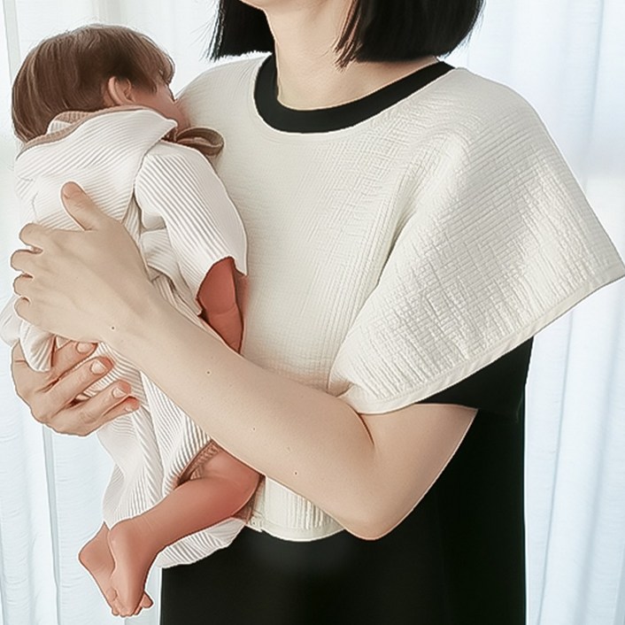 아이레빗 무형광 순면 엄마 턱받이 + 수유 패드 세트 침받이 앞치마 트림패드