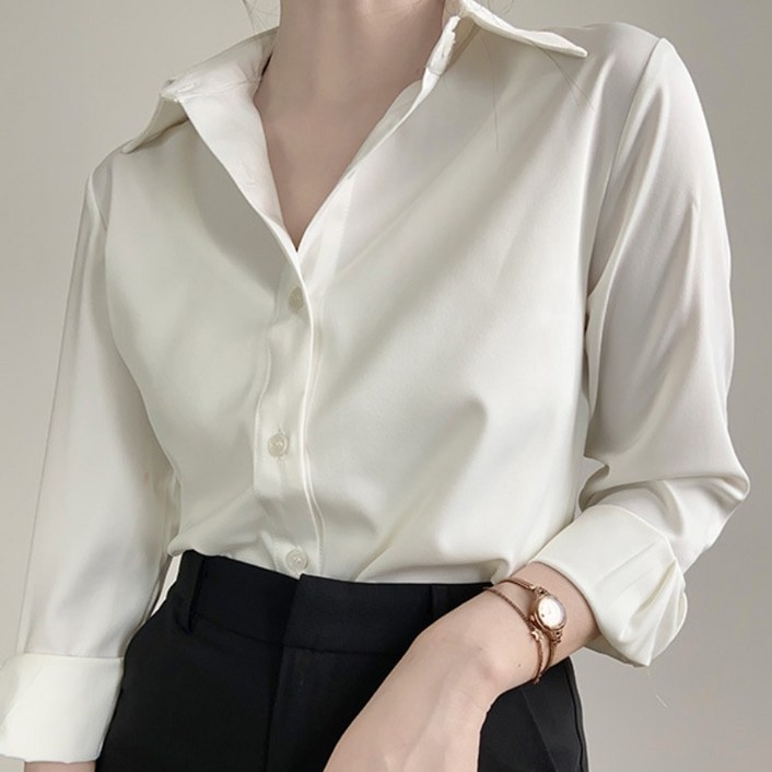 여성 블라우스 쉬폰 긴팔 링클프리 오피스 정장 셔츠