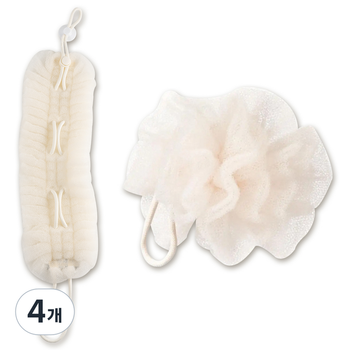 심플리프 2in1 늘어나는 샤워볼, 4개, 1개입