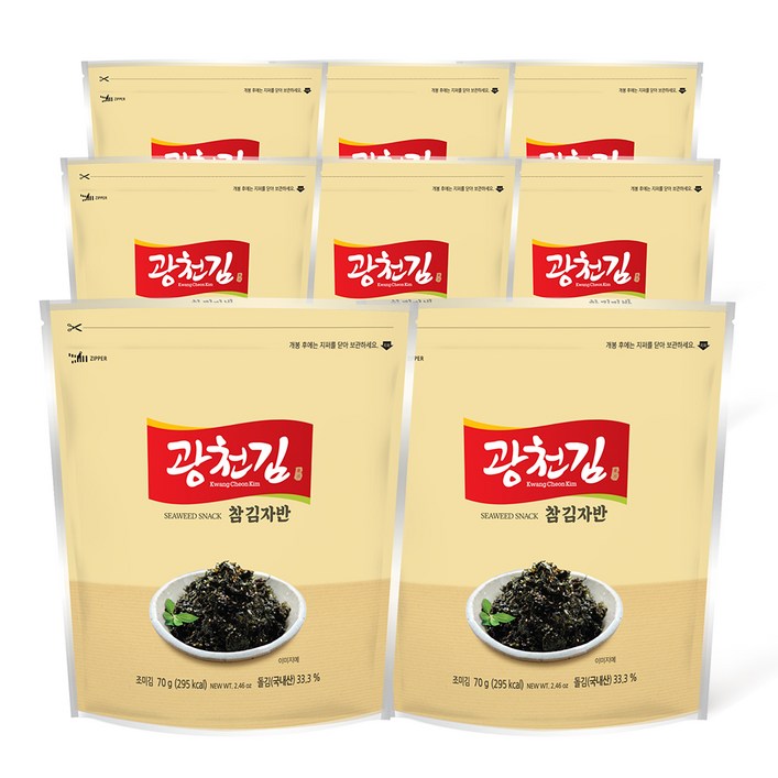 광천김 참 김자반, 70g, 8개