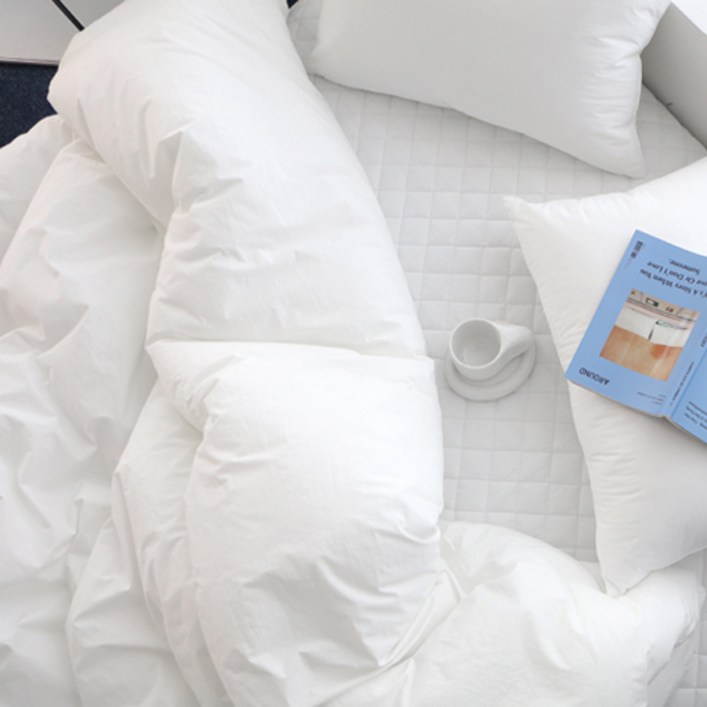 베이직톤 국내산 클래식 양면 바이오워싱 고밀도 80수 이불커버, 퓨어화이트