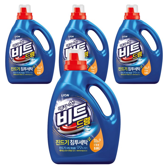 비트 드럼용 액상세제 본품, 3L, 4개