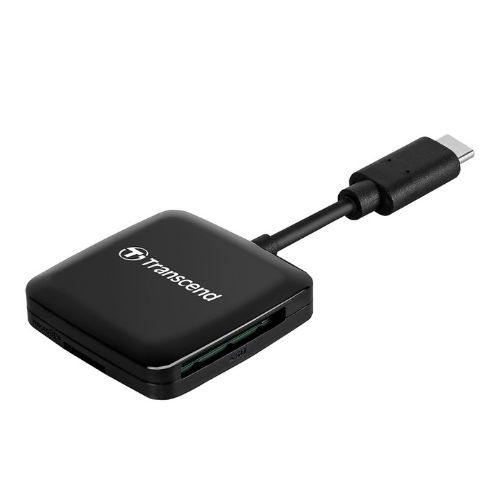 트랜센드 USB 3.2 Gen 1 C타입 카드리더기, TSRDC3, 블랙 트랜센드 USB 3.2 Gen 1 C타입 카드리더기, TSRDC3, 블랙