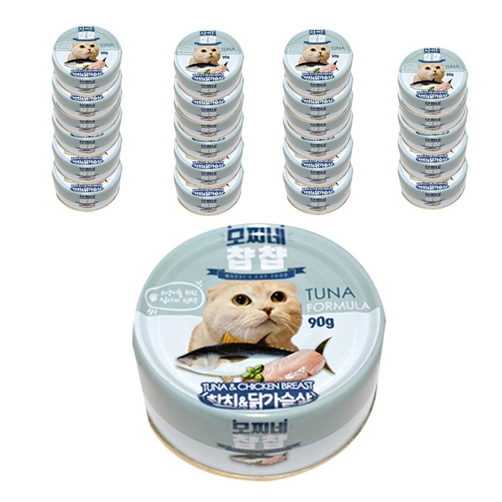 모찌네 챱챱 고양이캔 참치 90g, 참치 닭가슴살 혼합맛, 24개