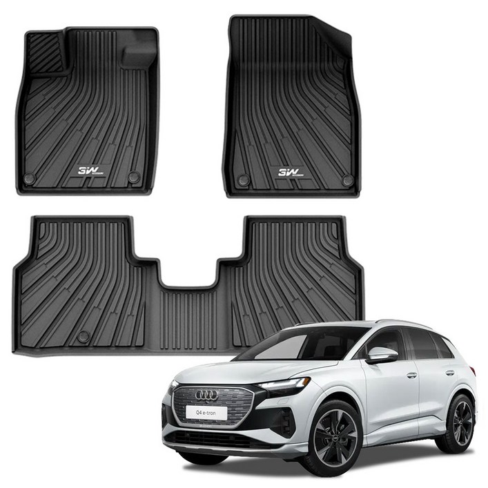 3더블유 에코라이너 TPE 카매트, 아우디 Q4 이트론 2022년 9월, BLACK