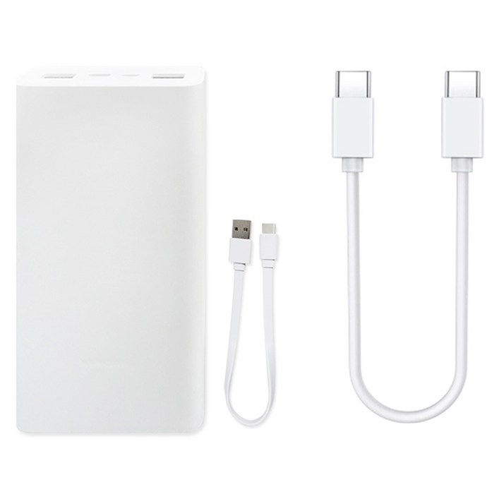 샤오미 7세대 22.5W 대용량 초고속 충전 C타입 휴대용 보조배터리 20000mAh  스토리링크  CtoC 케이블 30cm 세트