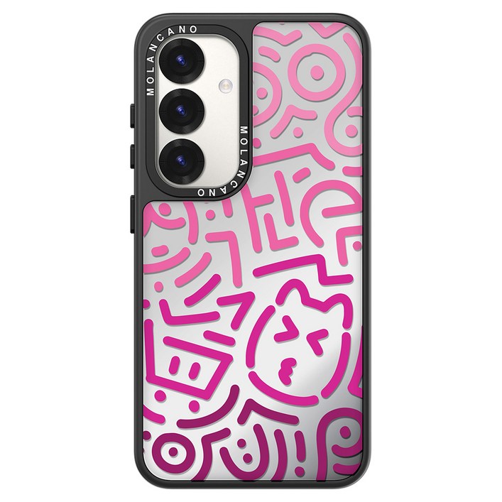 모란카노 미러 라인아트 디자인 휴대폰 케이스