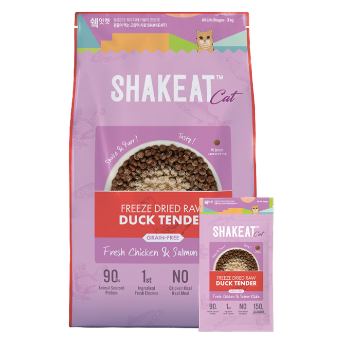 쉨잇 전연령 캣 동결건조 프레시 치킨살몬 키블 건식사료 20p, 오리, 3kg, 1개