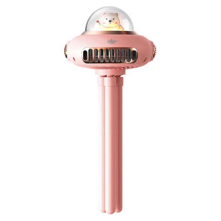 아이리 UFO 유모차 휴대용 LED 무드등 선풍기, ILI-BCF22A-P, 핑크