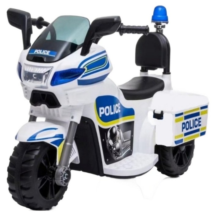 주비에라 아동용 전동 경찰 오토바이, 화이트, 1개