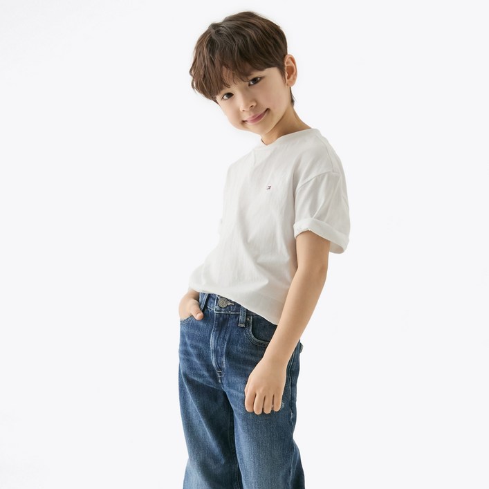타미힐피거 아동용 에센셜 티셔츠 Medium Red 타미힐피거 아동용 에센셜 티셔츠 Medium Red